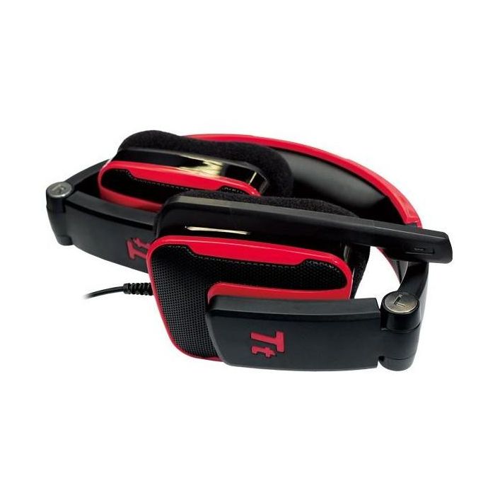 Thermaltake Tt eSPORTS Shock Casque Gaming Filaire avec Microphone Démontable, Noir et Rouge, Réponse 20-2000 Hz, 3.5 mm