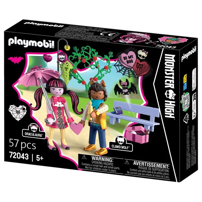 Playmobil 72043 Monster High Set Spécial Rendez-vous de la Saint-Valentin - Jouet pour Histoires Créatives
