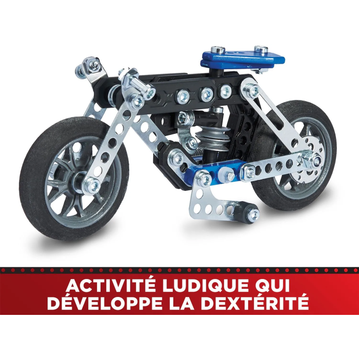 Bandai - Meccano - Kit de Construction Moto - Coffret 5 Modèles à Assembler - 174 Pièces - Jeu Éducatif de Mécanique - APM20103 Bandai - Meccano - Kit de Construction Moto - Coffret 5 Modèles à Assembler - 174 Pièces - Jeu Éducatif de Mécanique - APM20103