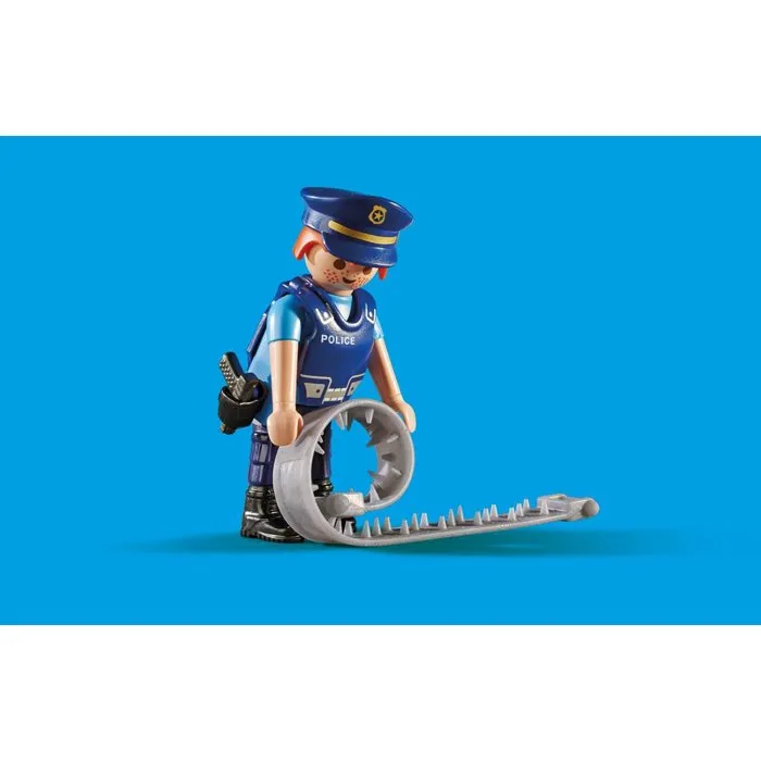 Playmobil 6878 Barrage de Police City Action - Jouet avec Chien Policier et Accessoires - À Partir de 4 Ans