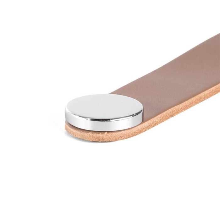 Tirador Piel Flexa C128 L150 Beige/Cromo Acabado Marron - Cromo Dist. Agujero Dist. 160Mm. Viefe 1