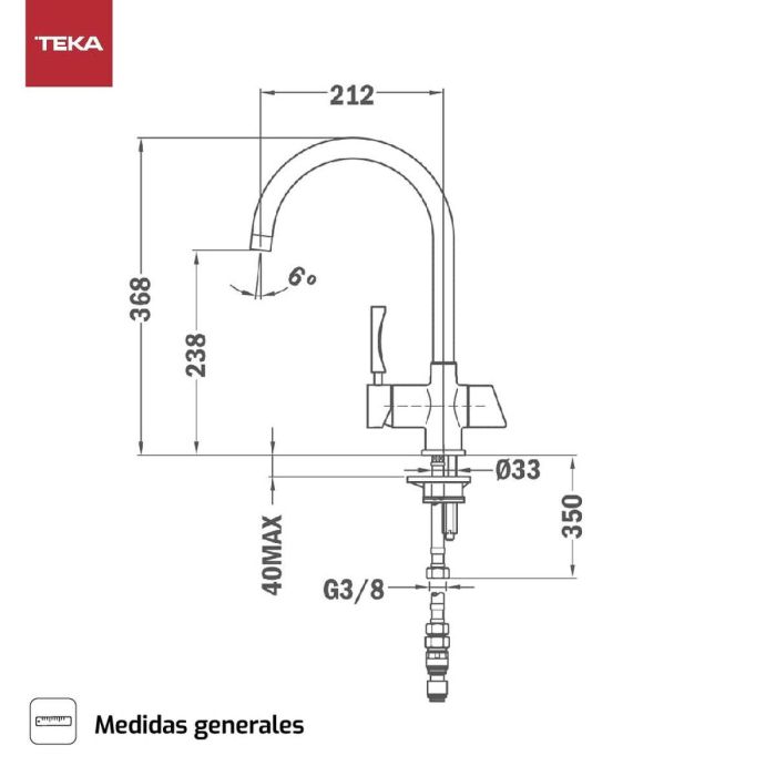 Mitigeur Teka OS 200 Chrome Acier inoxydable 1