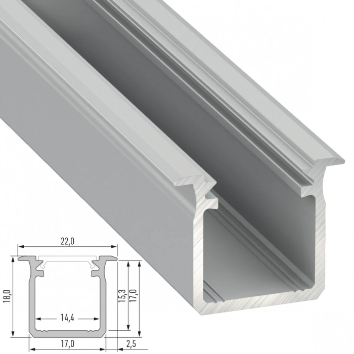 Profil Aluminium Type G 2,02M Anodizado Inox 4 Profil Aluminium Type G 2,02M Anodizado Inox 4