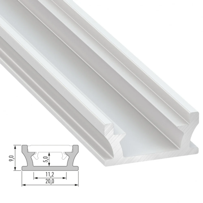 Profilé Aluminium Type TERRA 2,02M Anodizado Plata 0