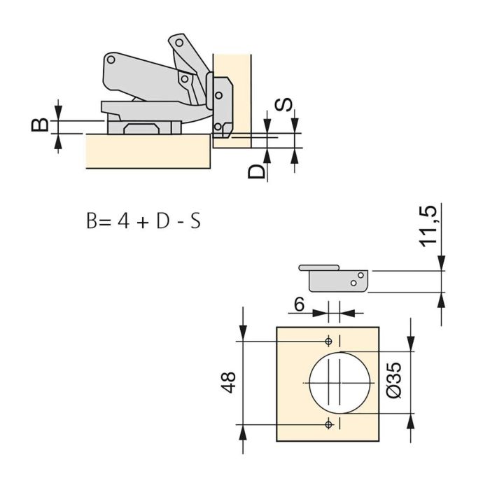 Emuca Lot de 10 charnières coudées X91 Ouverture à 165 degrés avec fermeture amortie et embases Euro, Hauteur 0, Acier, Nickelé 9