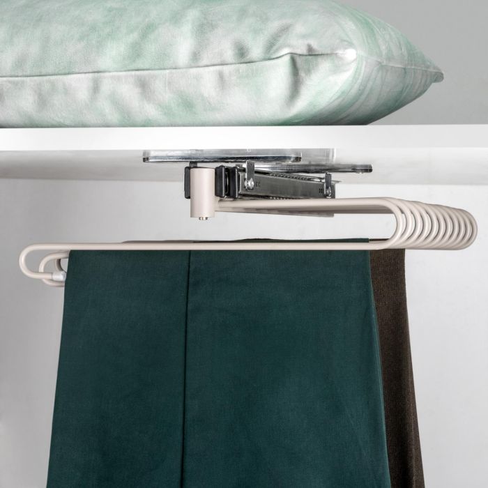 Emuca Porte-pantalons extractible, 11 tiges, guides d'extraction totale, Acier, Peint gris pierre 3 Emuca Porte-pantalons extractible, 11 tiges, guides d'extraction totale, Acier, Peint gris pierre 3