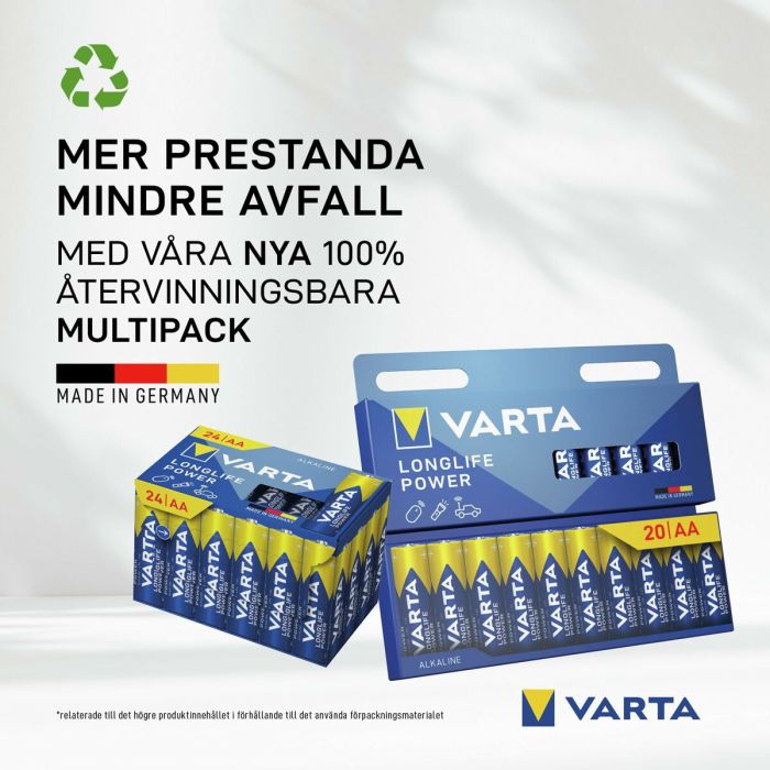 Batteries Varta alkalina longlife power aa - lr06 1,5 V AA LR06 (24 Pièces) (24 Unités) 5 Batteries Varta alkalina longlife power aa - lr06 1,5 V AA LR06 (24 Pièces) (24 Unités) 5