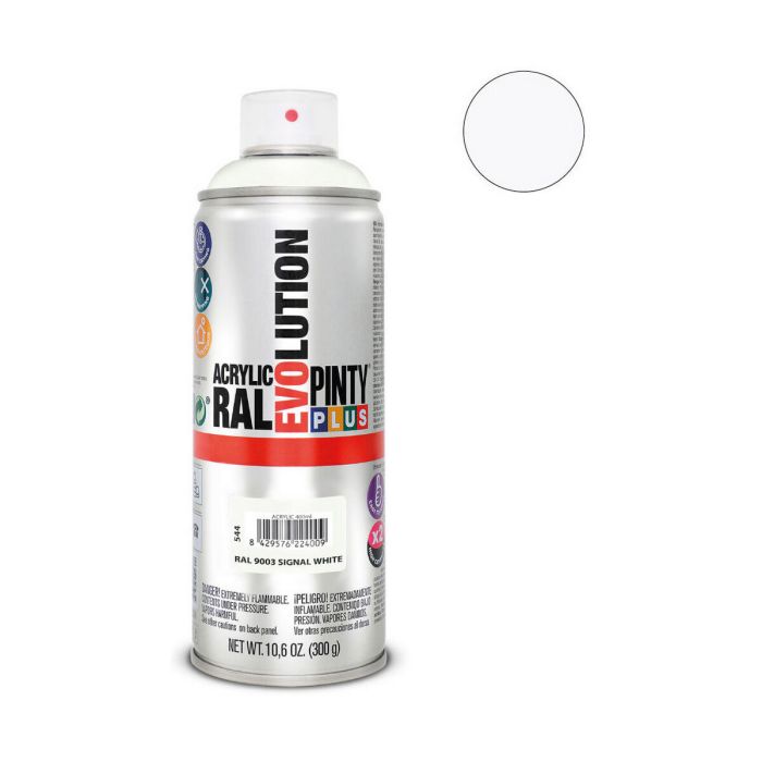 Peinture en spray Pintyplus Evolution RAL 9003 400 ml Signal White 1