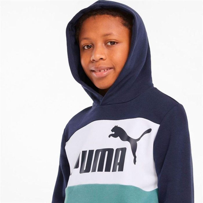Sweat à capuche enfant Puma Essential Colorblock Bleu foncé 1