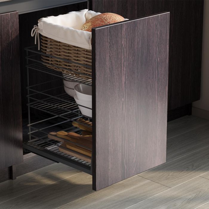 Emuca Chariot coulissant Titane avec fixation inférieure à fermeture amortie, module 400mm, acier, Gris antracite 2