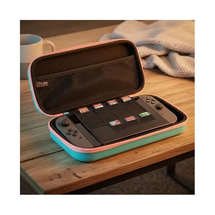 Konix Housse de Protection et Transport pour Nintendo Switch 2, Switch et Switch OLED - Sac avec Filet de Rangement 8 Jeux - Motif Hello Kitty et Thé - Bleu Konix Housse de Protection et Transport pour Nintendo Switch 2, Switch et Switch OLED - Sac avec Filet de Rangement 8 Jeux - Motif Hello Kitty et Thé - Bleu