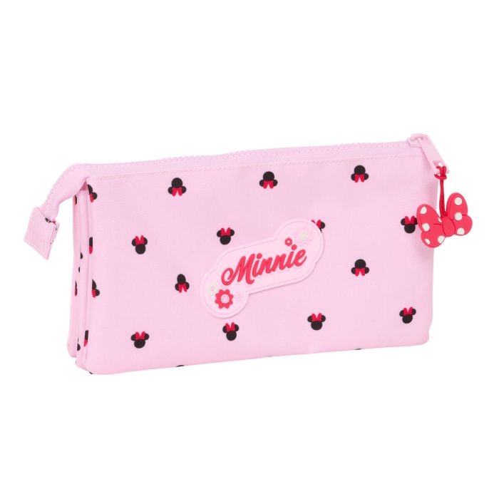 Trousse Fourre-Tout Triple Minnie Mouse Naive Rose 22 x 12 x 3 cm 1