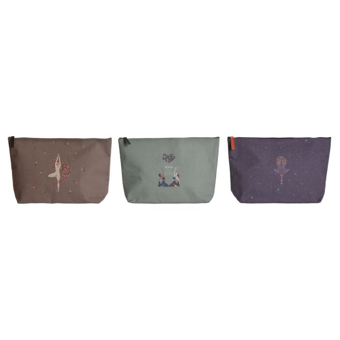 Trousse de toilette DKD Home Decor Marron Vert Bordeaux Toile Yoga 33 x 8 x 20 cm (3 Unités) 0 Trousse de toilette DKD Home Decor Marron Vert Bordeaux Toile Yoga 33 x 8 x 20 cm (3 Unités) 0