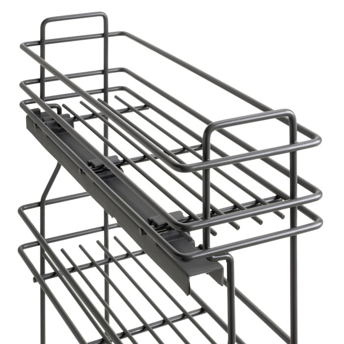 Emuca porte-bouteilles extractible TitaneMax avec fermeture à amortie, gauche, 3 plateaux, module 200mm, Acier, Gris Anthracite 2 Emuca porte-bouteilles extractible TitaneMax avec fermeture à amortie, gauche, 3 plateaux, module 200mm, Acier, Gris Anthracite 2