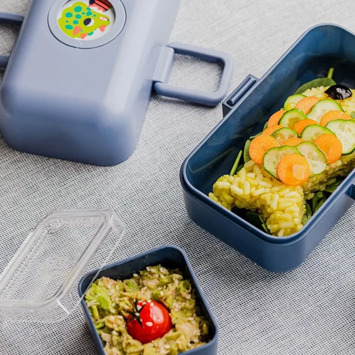Monbento MB Tresor - Lunch box enfants 3 compartiments, 800 ml (500 ml + 2x150 ml), sans BPA, micro-ondes/lave-vaisselle - Boite repas modulable personnalisable
