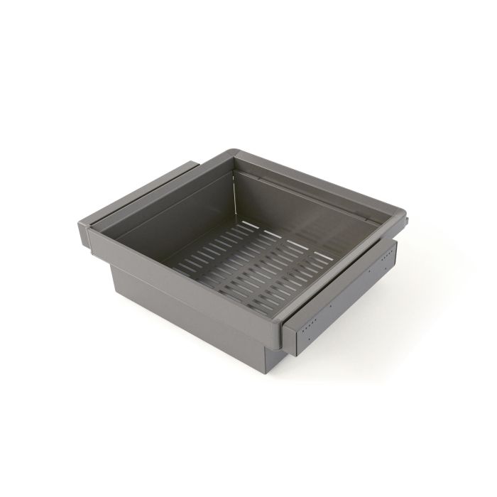 Emuca Kit panier métallique et rack ajustable Quartz pour armoires, glissières extension totale et à fermeture douce, Module 60cm, Finition Titane 0 Emuca Kit panier métallique et rack ajustable Quartz pour armoires, glissières extension totale et à fermeture douce, Module 60cm, Finition Titane 0