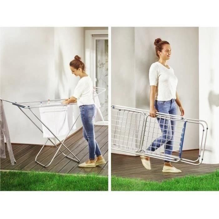 Étendoir a linge Leifheit 180 Classic Siena 81151, séchoir a linge avec 18m d'étendage, tancarville ultra-léger et spacieux, gris 4 Étendoir a linge Leifheit 180 Classic Siena 81151, séchoir a linge avec 18m d'étendage, tancarville ultra-léger et spacieux, gris 4