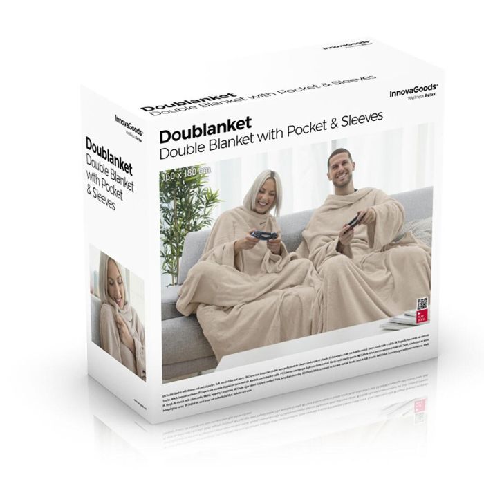 Couverture à Manche Double avec Poche Centrale Doublanket InnovaGoods 8 Couverture à Manche Double avec Poche Centrale Doublanket InnovaGoods 8