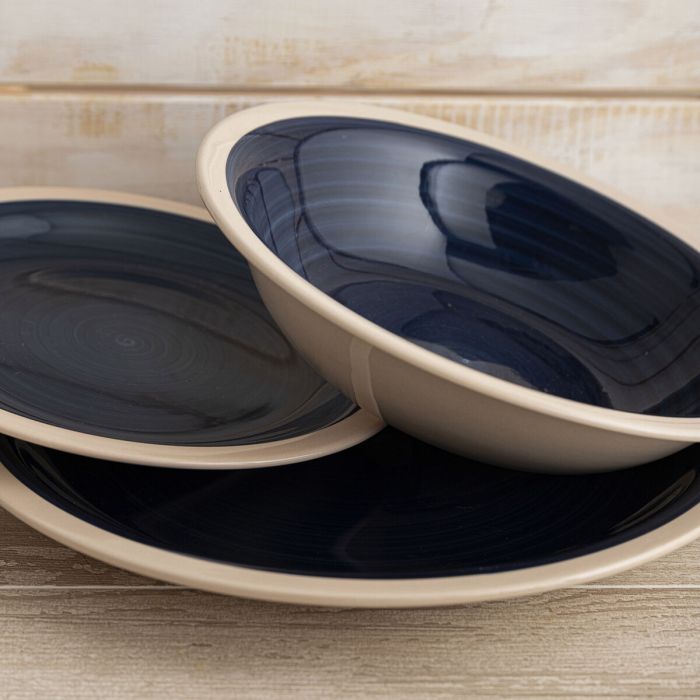 Assiettes Quid Baltic Bleu Céramique 18 Pièces 2