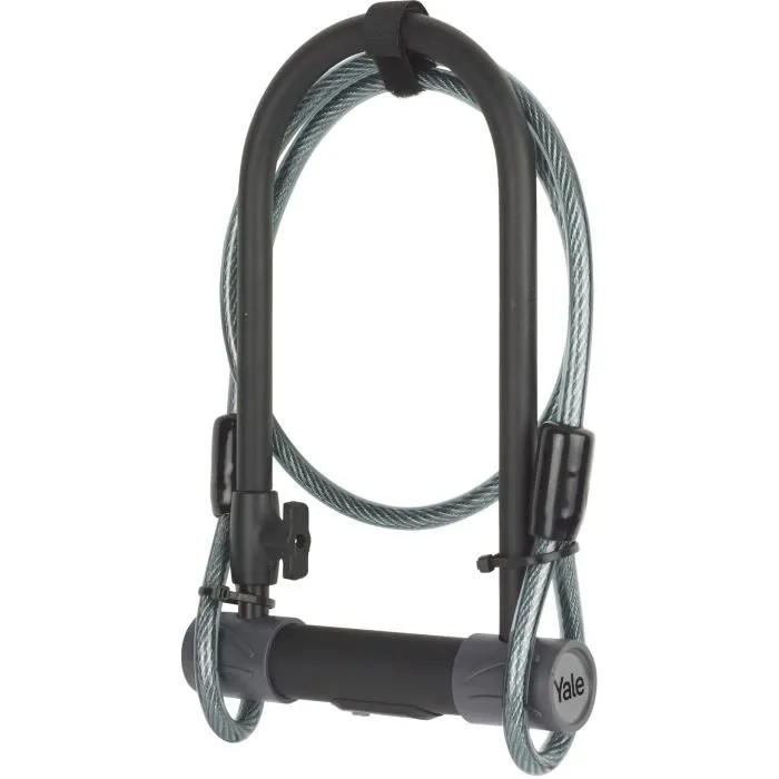 Yale Serrure de sécurité U Silver+ Cable pour vélo et ATV, 230 x 115 x 13 mm 1