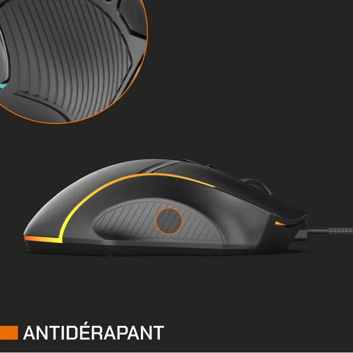 Nova Gaming Souris Gaming Filaire Virgo GM315, Noir avec Rétroéclairage RGB, Boutons Programmables et Capteur Haute Performance pour Jeu