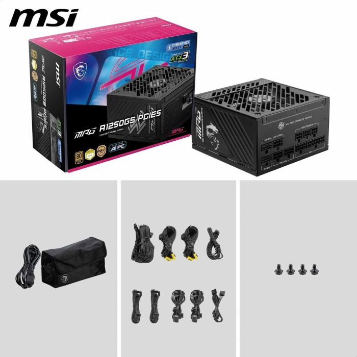 Bloc d’Alimentation MSI 306-7ZPFX11-CE0 80 Plus Gold ATX 12