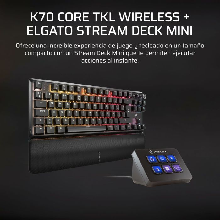 Clavier sans fil Corsair CH-914901E-ES Noir Espagnol Qwerty 3 Clavier sans fil Corsair CH-914901E-ES Noir Espagnol Qwerty 3