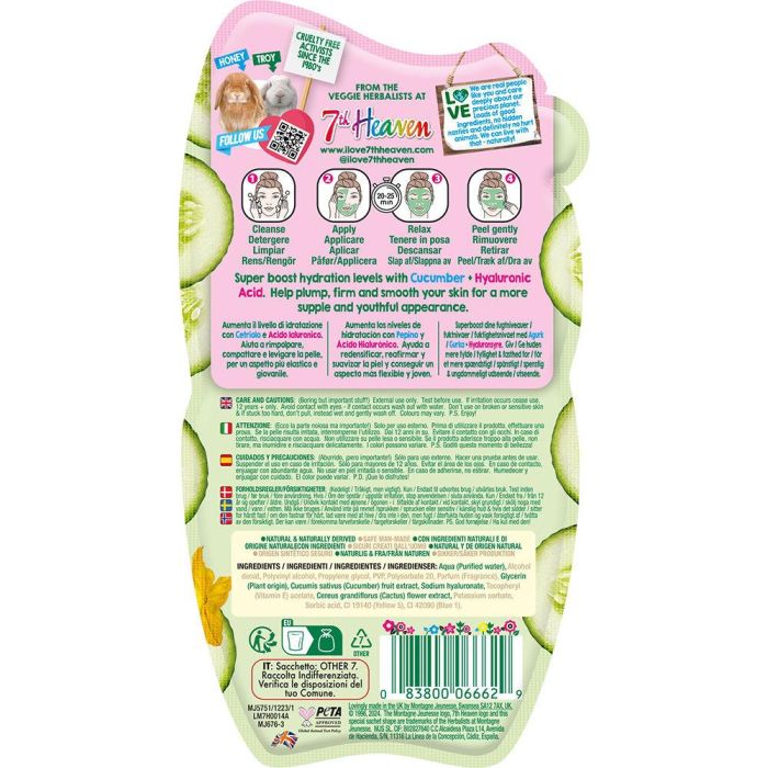 7Th Heaven Peel-Off Plump And Firm Concombre À L'Acide Hyaluronique 10 mL 1 7Th Heaven Peel-Off Plump And Firm Concombre À L'Acide Hyaluronique 10 mL 1