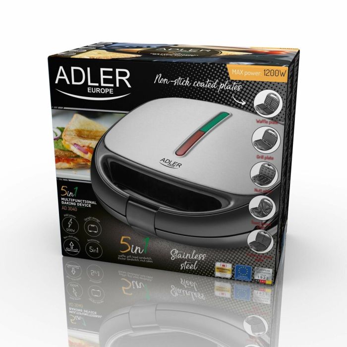 Machine à sandwich Adler AD 3040 Noir 1200 W 20 Machine à sandwich Adler AD 3040 Noir 1200 W 20