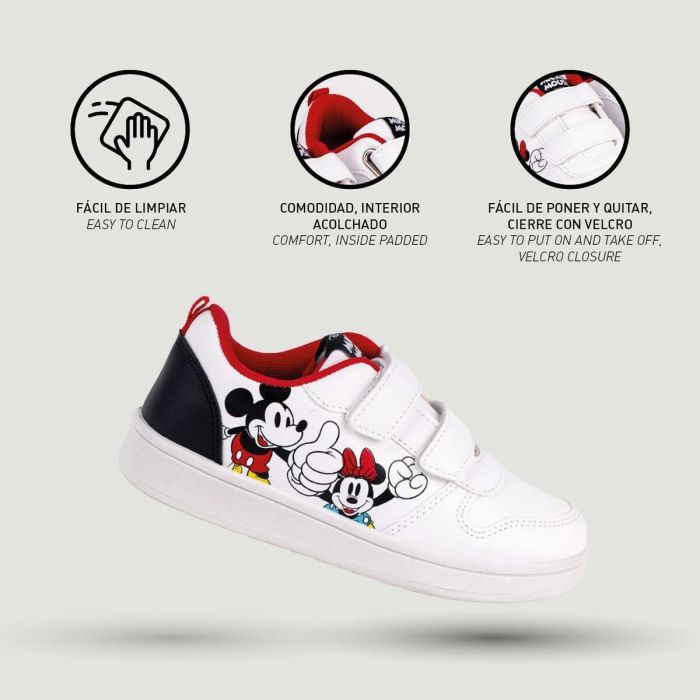 Chaussures de Sport pour Enfants Mickey Mouse Velcro Blanc 3 Chaussures de Sport pour Enfants Mickey Mouse Velcro Blanc 3