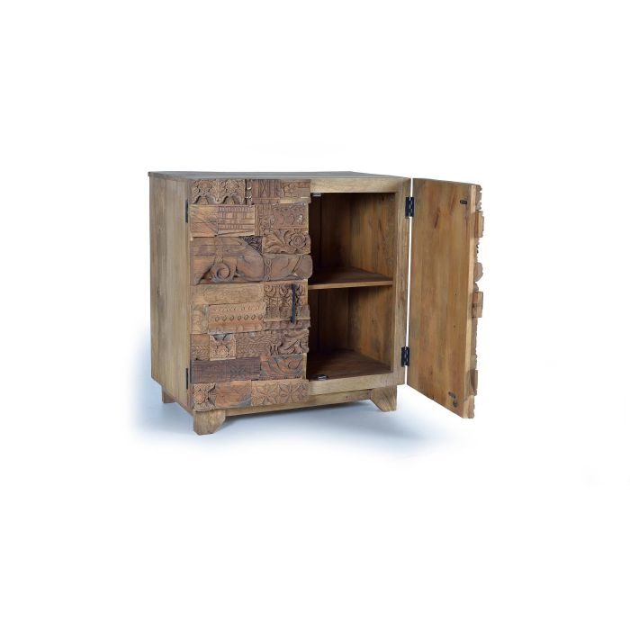 GINER Y COLOMER Buffet en bois de manguier et bois recyclé 2 portes - Dimensions : 90 x 90 x 50 cm, couleur naturel, meuble artisanal 2 GINER Y COLOMER Buffet en bois de manguier et bois recyclé 2 portes - Dimensions : 90 x 90 x 50 cm, couleur naturel, meuble artisanal 2