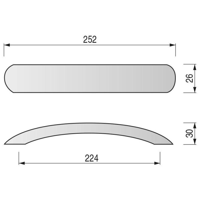 Tirador Alu Heracle Cromo Distancia 224 Herrajes Alk 1
