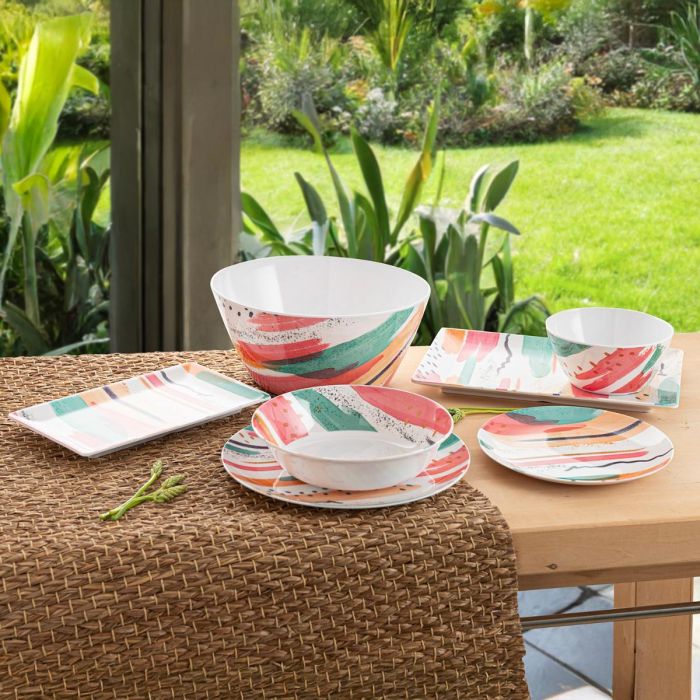 Plato Hondo Melamina Acuarela Quid 20 cm (12 Unidades) 2 Plato Hondo Melamina Acuarela Quid 20 cm (12 Unidades) 2