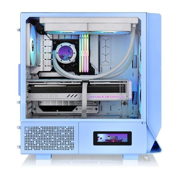 Thermaltake Ceres 330 TG - Boîtier PC Midi-Tower Bleu avec vitre latérale, ARGB, support ATX/EATX/micro ATX/Mini-ITX, USB 3.2 Gen 1 & Gen 2 Type-C, 2 ventilateurs