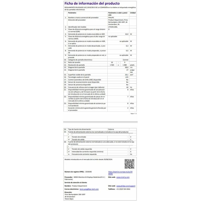 Monitor Gaming Philips Full HD 27" 4