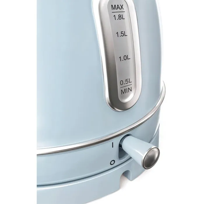 Sweiss Bouilloire Vintage KTL6 - 1.8 L - 2200 W - Socle 360° - Capacité 1,8 litre - En acier inoxydable - Bleu - Design de cuisine Sweiss Bouilloire Vintage KTL6 - 1.8 L - 2200 W - Socle 360° - Capacité 1,8 litre - En acier inoxydable - Bleu - Design de cuisine
