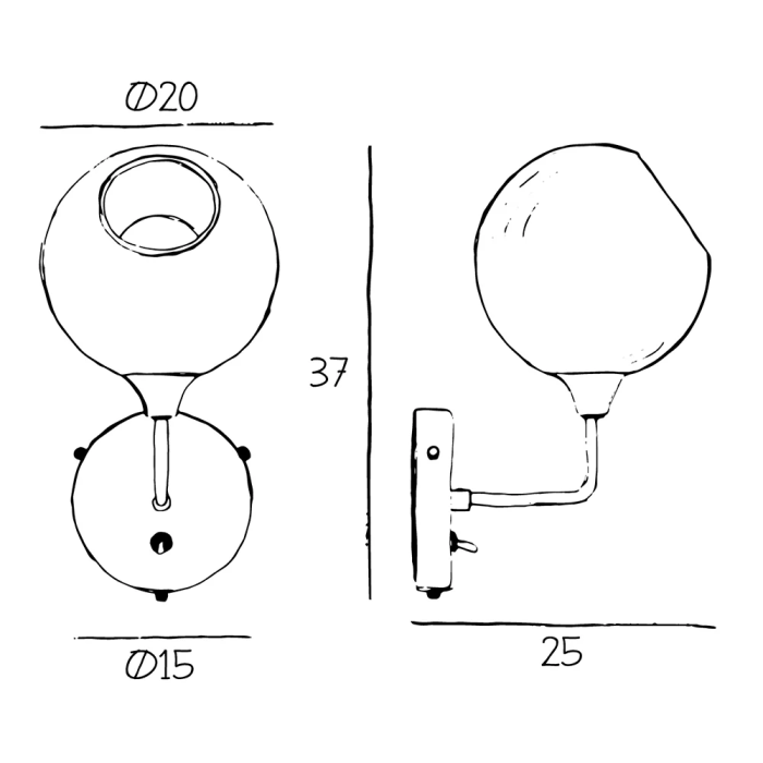Applique Murale "Ballroom Smoke" Ø370mm E27 Sans Ampoule 3