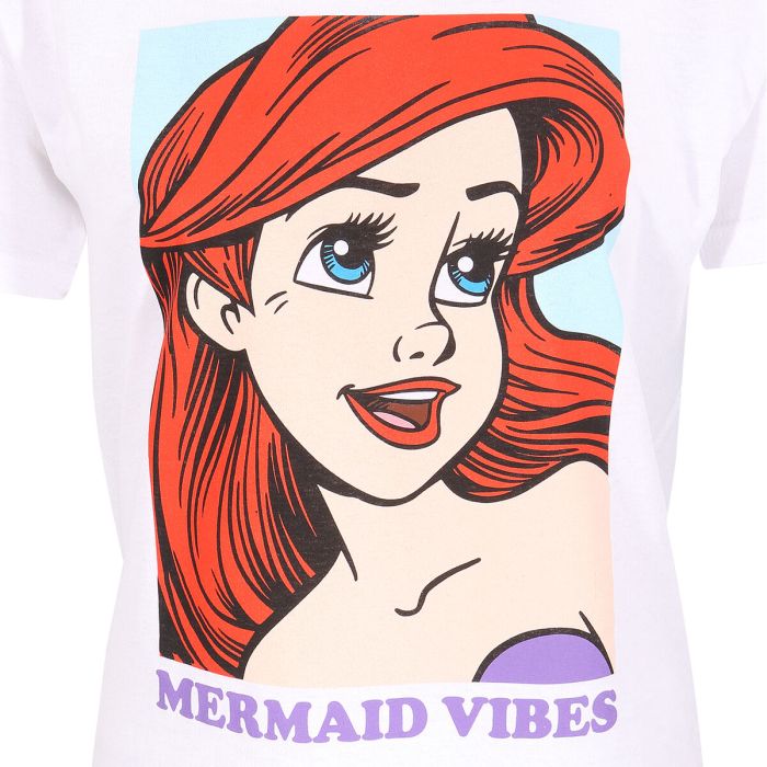 T shirt à manches courtes The Little Mermaid Mermaid Vibes Blanc Unisexe 2