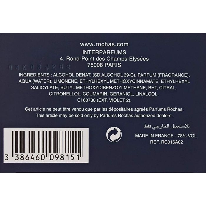 Parfum Homme Rochas L'Homme EDT 60 ml 4 Parfum Homme Rochas L'Homme EDT 60 ml 4