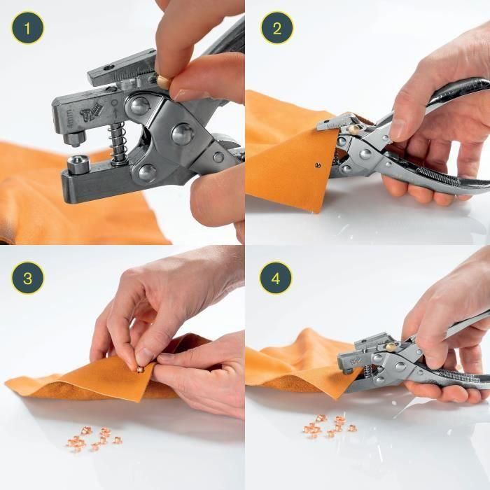 Pince oeillets - RAPID - RP05- Ø4mm - Poinçonnage de  Ø2 a  Ø4,5mm - Blister + 105 oeillets - (5000407) 5