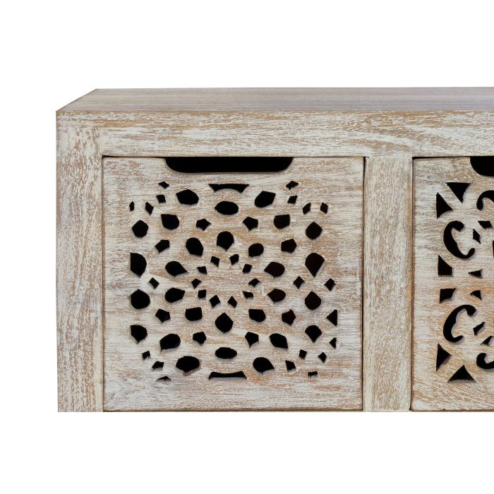 GINER Y COLOMER Commode 9 tiroirs en bois de manguier blanc vieilli avec pieds en fer, 21x20x30 cm (intérieur tiroirs) - Décoration 4