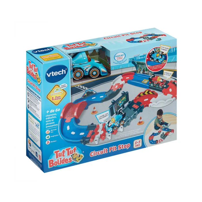 Vtech - Circuit Pit Stop Tut Tut Bolides (Réf. Multicolore) - Jeu de circuit pour enfants 1 à 5 ans - Version française Vtech - Circuit Pit Stop Tut Tut Bolides (Réf. Multicolore) - Jeu de circuit pour enfants 1 à 5 ans - Version française