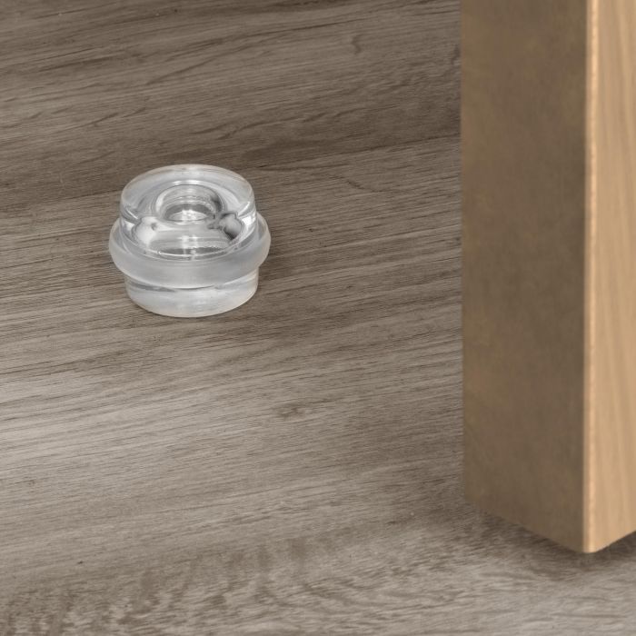 Lot de 6 butées de porte cylindriques adhésives, fixation au sol, Plastique, Transparent 1 Lot de 6 butées de porte cylindriques adhésives, fixation au sol, Plastique, Transparent 1