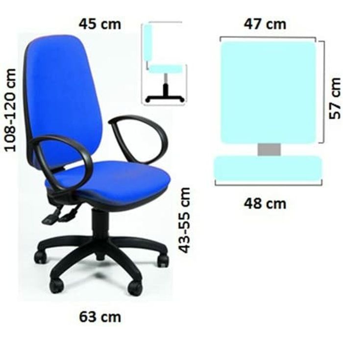 Chaise de Bureau Unisit Sincro Tete Bleu 2