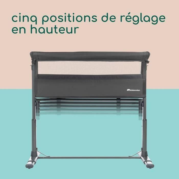 BEBECONFORT Zina Berceau Pliable Bebe & Cododo, 0-6 m (0-9 kg), 5 Positions, Matelas Inclinable, Mineral Graphite 3 BEBECONFORT Zina Berceau Pliable Bebe & Cododo, 0-6 m (0-9 kg), 5 Positions, Matelas Inclinable, Mineral Graphite 3