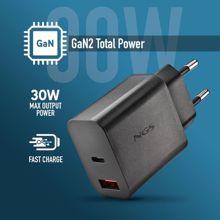 Chargeur d'ordinateur portable NGS ERA30WBLACK 30 W Noir 8 Chargeur d'ordinateur portable NGS ERA30WBLACK 30 W Noir 8