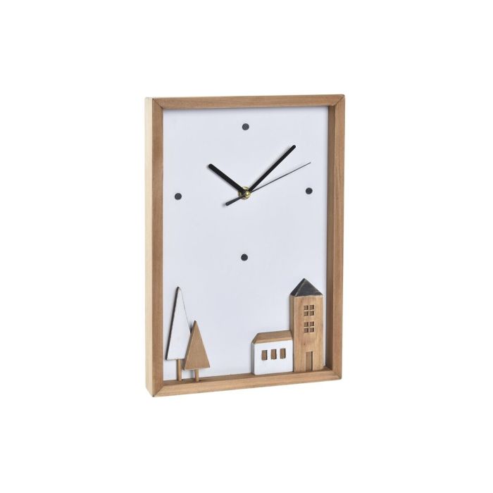 Horloge Murale DKD Home Decor Blanc Marron Bois Aluminium Maisons Urbaine 20 x 4 x 30 cm 0 Horloge Murale DKD Home Decor Blanc Marron Bois Aluminium Maisons Urbaine 20 x 4 x 30 cm 0