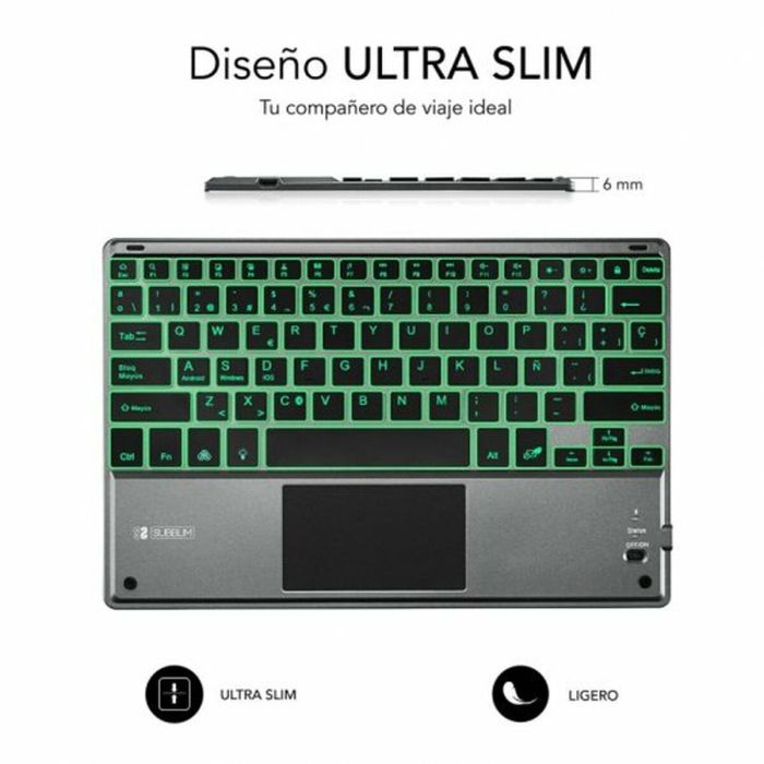 Clavier avec pavé tactile Subblim SUB-KBT-SMBT51 Gris Multicouleur Espagnol Qwerty QWERTY 5 Clavier avec pavé tactile Subblim SUB-KBT-SMBT51 Gris Multicouleur Espagnol Qwerty QWERTY 5