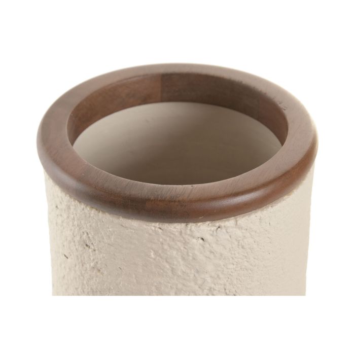 Vase Home ESPRIT Marron Beige Terre cuite Bois de manguier 16 x 16 x 30 cm 2