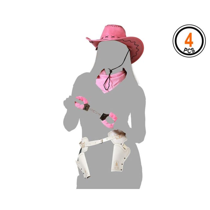 Déguisement pour Adultes Cowgirl Cow-boy Taille unique (4 Unités) 4